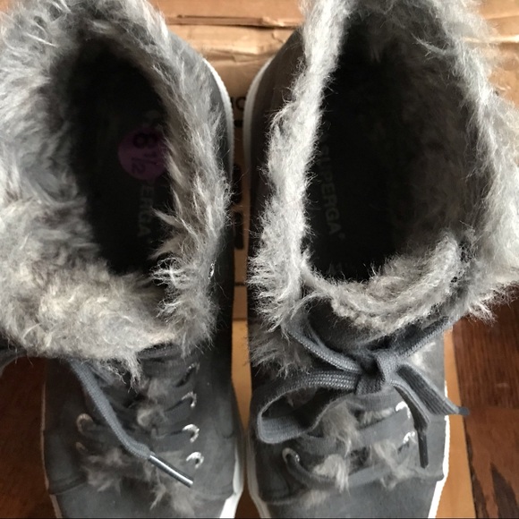 Superga fur lined suede high top sneaker sz 8.5 - Picture 8 of 11